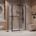 Душевое ограждение Niagara Nova NG-85-11AB-A90B-34 (110х90х195) прямоугольник,черный матовый,дверь распашная,стекло прозрачное,2 места NG-85-11AB-A90B-34