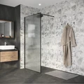Душевая перегородка Niagara Nova NG-781-10BLACK (100х200) черный матовый,стекло эффект битого стекла,1 место NG-781-10BLACK