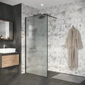 Душевая перегородка Niagara Nova NG-781-10BLACK (100х200) черный матовый,стекло эффект битого стекла,1 место NG-781-10BLACK