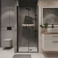 Дверь в нишу Niagara Nova NG-84-11AB (110х195) черный матовый,стекло прозрачное,дверь раздвижная,1 место NG-84-11AB