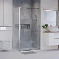 Душевое ограждение Niagara Nova NG-64-12A-A100-34 (120х100х195) прямоугольник,хром,дверь раздвижная,стекло прозрачное,2 места NG-64-12A-A100-34