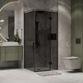 Душевое ограждение Niagara Nova NG-2832-34BLACK (100х100х195) квадрат,черный матовый,дверь распашная,стекло тонированное,1 место NG-2832-34BLACK
