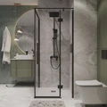 Душевое ограждение Niagara Nova NG-6832-34ВLACK (100х100х195) квадрат,черный матовый,двери распашные,стекло прозрачное,1 место NG-6832-34BLACK