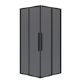 Душевое ограждение Niagara Nova NG-2822-34BLACK (80х80х195) квадрат,черный матовый,двери раздвижные,стекло тонированное,1 место NG-2822-34BLACK