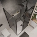 Душевое ограждение Niagara Nova NG-85-13TB-TB90-34 (130х90х195) прямоугольник,черный матовый,дверь раздвижная,стекло тонированное,2 места NG-85-13TB-TB90-34