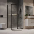Душевое ограждение Niagara Nova NG-84-11AB-A80B-34 (110х80х195) прямоугольник,черный матовый,дверь раздвижная,стекло прозрачное,2 места NG-84-11AB-A80B-34