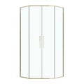 Душевое ограждение Niagara Nova NG-6438-90SG (90х90х195) трапеция,золото сатин,двери раздвижные,стекло прозрачное,1 место NG-6438-90SG