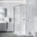 Душевое ограждение Niagara Nova NG-6638-100 (100х100х195) трапеция,хром,двери раздвижные,стекло прозрачное,1 место NG-6638-100
