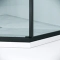 Душевое ограждение Niagara Nova NG-6838-100BL (100х100х195) трапеция,черный матовый,двери раздвижные,стекло прозрачное,1 место NG-6838-100BL