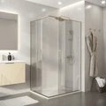 Душевое ограждение Niagara Nova NG-6436-1080SG (100х80х195) прямоугольник,золото сатин,двери раздвижные,стекло прозрачное,1 место NG-6436-1080SG
