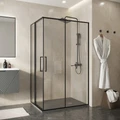 Душевое ограждение Niagara Nova NG-6836-1280BL (120х80х195) прямоугольник,черный матовый,двери раздвижные,стекло прозрачное,1 место NG-6836-1280BL