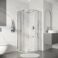 Душевое ограждение Niagara Nova NG-6637-90 (90х90х195) четверть круга,хром,двери раздвижные,стекло прозрачное,1 место NG-6637-90