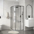 Душевое ограждение Niagara Nova NG-6837-90BL (90х90х195) четверть круга,черный матовый,двери раздвижные,стекло прозрачное,1 место NG-6837-90BL