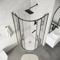 Душевое ограждение Niagara Nova NG-6837-90BL (90х90х195) четверть круга,черный матовый,двери раздвижные,стекло прозрачное,1 место NG-6837-90BL