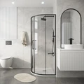 Душевое ограждение Niagara Nova NG-6837-90BL (90х90х195) четверть круга,черный матовый,двери раздвижные,стекло прозрачное,1 место NG-6837-90BL