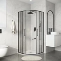 Душевое ограждение Niagara Nova NG-6837-90BL (90х90х195) четверть круга,черный матовый,двери раздвижные,стекло прозрачное,1 место NG-6837-90BL