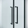 Душевое ограждение Niagara Nova NG-6837-90BL (90х90х195) четверть круга,черный матовый,двери раздвижные,стекло прозрачное,1 место NG-6837-90BL