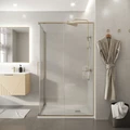 Душевое ограждение Niagara Nova NG-6436-1280SG (120х80х195) прямоугольник,золото сатин,двери раздвижные,стекло прозрачное,1 место NG-6436-1280SG