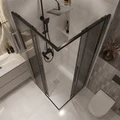 Душевое ограждение Niagara Nova NG-2824-34BLACK (100х100х195) квадрат,черный матовый,двери раздвижные,стекло тонированное,1 место NG-2824-34BLACK