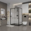 Душевое ограждение Niagara Nova NG-83-11AB-A80B (110х80х195) прямоугольник,черный,дверь распашная,стекло прозрачное,2 места NG-83-11AB-A80B