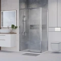 Душевое ограждение Niagara Nova NG-65-14CH-CH90-34 (140х90х195) раздвижная(левая),прямоугольник,хром,стекло шиншилла,2 места NG-65-14CH-CH90-34