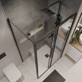 Душевое ограждение Niagara Nova NG-84-14AB-A80B-34 (140х80х195) прямоугольник,черный матовый,дверь раздвижная,стекло прозрачное,2 места NG-84-14AB-A80B-34