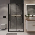 Душевое ограждение Niagara Nova NG-84-11AB-A90B-34 (110х90х195) прямоугольник,черный матовый,дверь раздвижная,стекло прозрачное,2 места NG-84-11AB-A90B-34