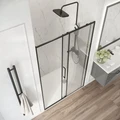 Дверь в нишу Niagara Nova NG-88-13AB (130х195) черный матовый,дверь раздвижная,стекло прозрачное,1 место NG-88-13AB