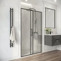 Дверь в нишу Niagara Nova NG-88-11AB (110х195) черный матовый,дверь раздвижная,стекло прозрачное,1 место NG-88-11AB
