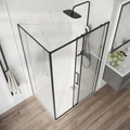Боковая стенка Niagara Nova NG-A100B-46 (100х195) черный матовый,стекло прозрачное,1 место NG-A100B-46