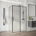 Боковая стенка Niagara Nova NG-A90B-46 (90х195) черный матовый,стекло прозрачное,1 место NG-A90B-46