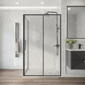 Боковая стенка Niagara Nova NG-A80B-46 (80х195) черный матовый,стекло прозрачное,1 место NG-A80B-46