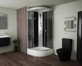 Душевая кабина Niagara Eco E100/26/BLACK (100х100х215) средний поддон(26см),стекло мозаика,4 места E100/26/BLACK