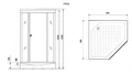 Душевая кабина Niagara Luxe NG-7701DG (90x90х210) низкий поддон(15см),дверь распашная,стенки золото,3 места 7701DG