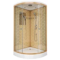 Душевая кабина Niagara Luxe NG-7702G (100x100х210) низкий поддон(15см),дверь раздвижная,стенки золото,3 места 7702G