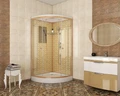Душевая кабина Niagara Luxe NG-7702G (100x100х210) низкий поддон(15см),дверь раздвижная,стенки золото,3 места 7702G