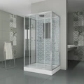 Душевая кабина Niagara Luxe NG-7772QW (120x90х210) низкий поддон(15см),дверь раздвижная,стенки серебро,4 места 7772QW