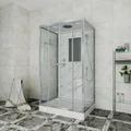 Душевая кабина Niagara Luxe NG-7772QM (120x90х210) низкий поддон(15см),дверь раздвижная,стенки мрамор,4 места 7772QM