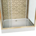 Душевая кабина Niagara Luxe NG-7772QG (120x90х210) низкий поддон(15см),дверь раздвижная,стенки золото,4 места 7772QG