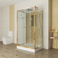 Душевая кабина Niagara Luxe NG-7772QG (120x90х210) низкий поддон(15см),дверь раздвижная,стенки золото,4 места 7772QG
