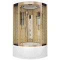 Душевая кабина Niagara Luxe NG-7790G (90x90х215) высокий поддон(45см),дверь раздвижная,стенки золото,4 места 7790G
