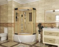 Душевая кабина Niagara Luxe NG-7712GL (80x120х215) высокий поддон(38см),дверь раздвижная,стенки золото,4 места 7712GL