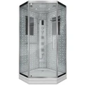 Душевая кабина Niagara Luxe NG-7717W (100x100х215) низкий поддон(15см),дверь распашная,стенки серебро,4 места 7717W