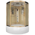 Душевая кабина Niagara Luxe NG-7744G (120x120х215) высокий поддон(50см),дверь раздвижная,стенки золото,4 места 7744G