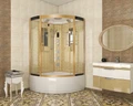 Душевая кабина Niagara Luxe NG-7744G (120x120х215) высокий поддон(50см),дверь раздвижная,стенки золото,4 места 7744G