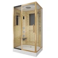 Душевая кабина Niagara Luxe NG-7711GL (90x120х215) низкий поддон(15см),дверь раздвижная,стенки золото,6 мест 7711GL