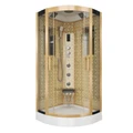 Душевая кабина Niagara Luxe NG-7715G (90x90х215) низкий поддон(15см),дверь раздвижная,стенки золото,4 места 7715G