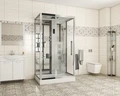 Душевая кабина Niagara Luxe NG-7713WL (82x120х215) низкий поддон(15см),дверь раздвижная,стенки серебро,5 мест 7713WL