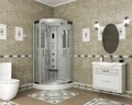 Душевая кабина Niagara Luxe NG-7715W (90x90х215) низкий поддон(15см),дверь раздвижная,стенки серебро,4 места 7715W