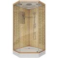 Душевая кабина Niagara Luxe NG-7702DG (100x100х210) низкий поддон(15см),дверь распашная,стенки золото,3 места 7702DG